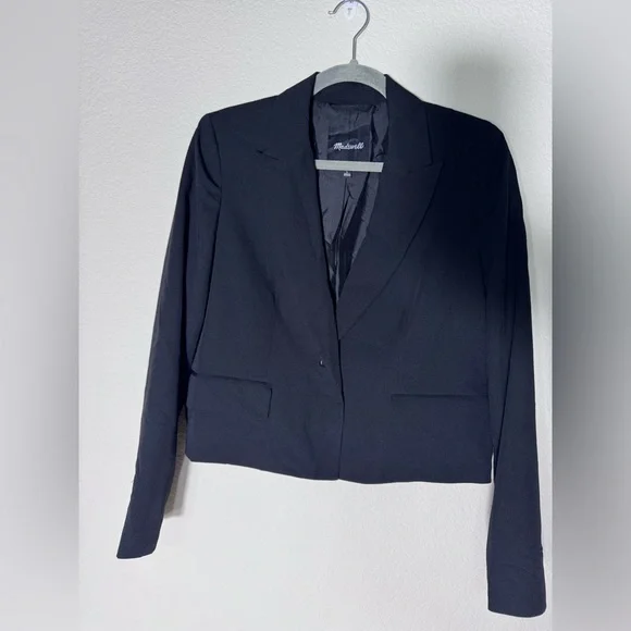 Madewell Women's Crop Style Blazer Black Size Small - Picture 3 of 13